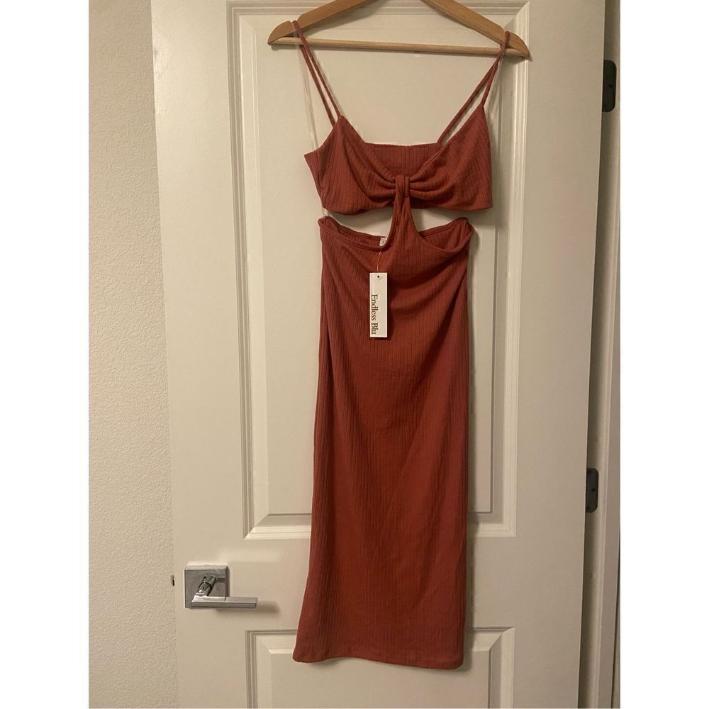 Endless Blu Fall Colored Midi Dress Size Medium